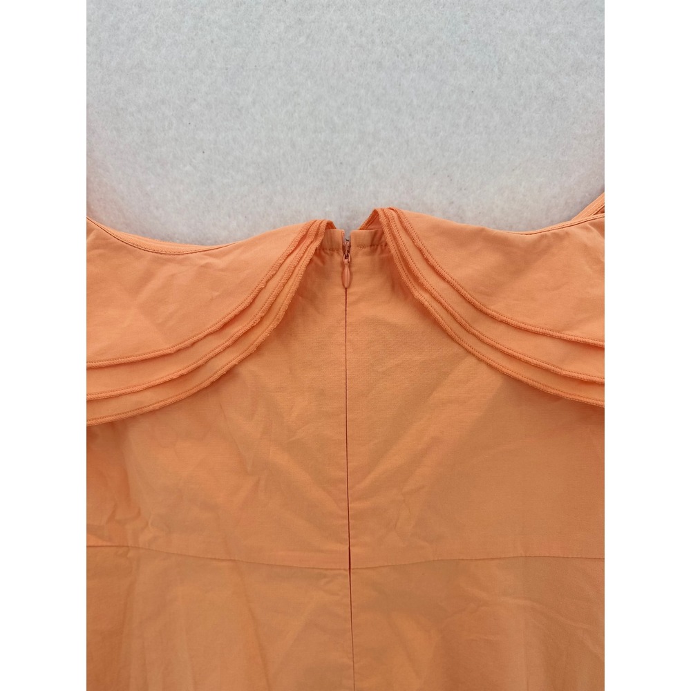 NWT The Frolic - Asteria Dress Ruffle Off Shoulder Pleated - Apricot - M - Women - Picture 7 of 8